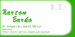 marton barko business card