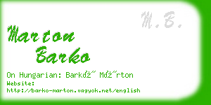 marton barko business card